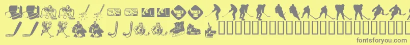 KR Hockey Dings Font – Gray Fonts on Yellow Background