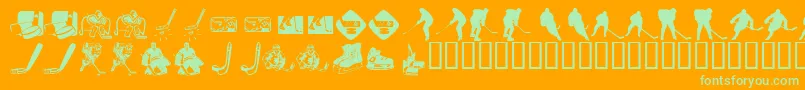 KR Hockey Dings Font – Green Fonts on Orange Background