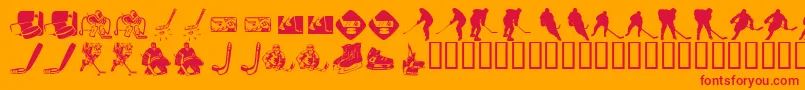 KR Hockey Dings Font – Red Fonts on Orange Background