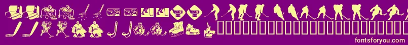 KR Hockey Dings Font – Yellow Fonts on Purple Background