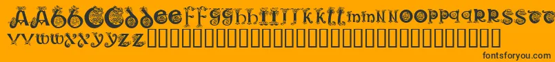 KR Keltic One Font – Black Fonts on Orange Background