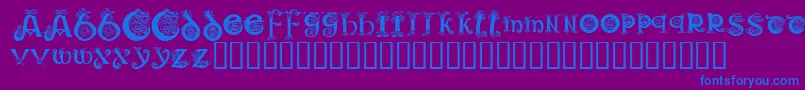 KR Keltic One-Schriftart – Blaue Schriften auf violettem Hintergrund