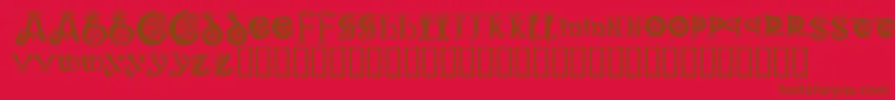 KR Keltic One-Schriftart – Braune Schriften auf rotem Hintergrund