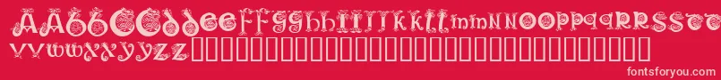 KR Keltic One Font – Pink Fonts on Red Background