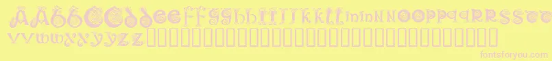 KR Keltic One Font – Pink Fonts on Yellow Background