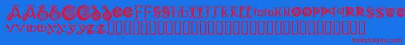 KR Keltic One Font – Red Fonts on Blue Background