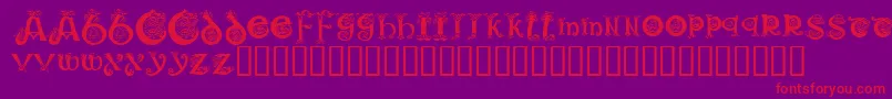 KR Keltic One Font – Red Fonts on Purple Background