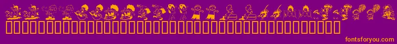 KR Kidlets Font – Orange Fonts on Purple Background