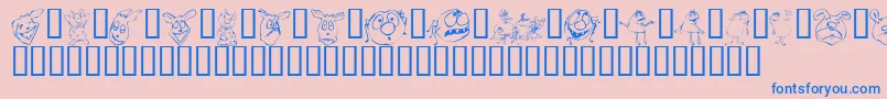 KR Lil Mites Font – Blue Fonts on Pink Background