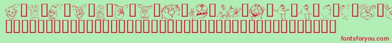 KR Lil Mites Font – Red Fonts on Green Background