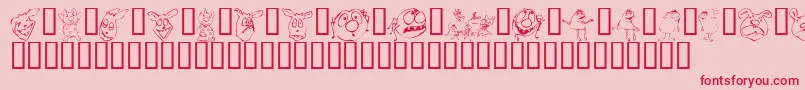 KR Lil Mites Font – Red Fonts on Pink Background