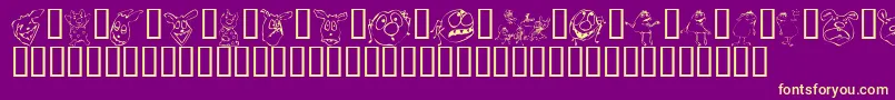 More about KR Lil Mites Font KR Lil Mites Font – Yellow Fonts on Purple Background