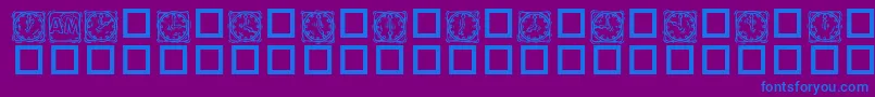 KR Lotsa Time Dings Font – Blue Fonts on Purple Background