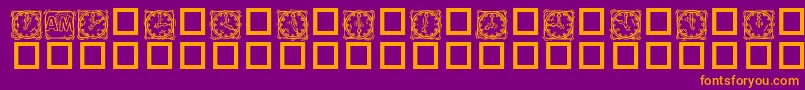 KR Lotsa Time Dings Font – Orange Fonts on Purple Background