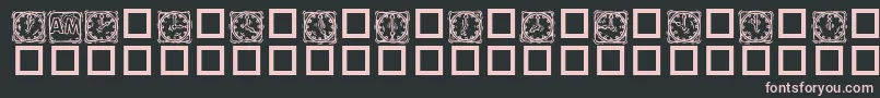 KR Lotsa Time Dings Font – Pink Fonts on Black Background