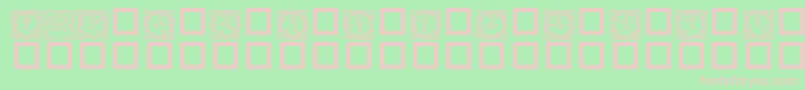 KR Lotsa Time Dings Font – Pink Fonts on Green Background