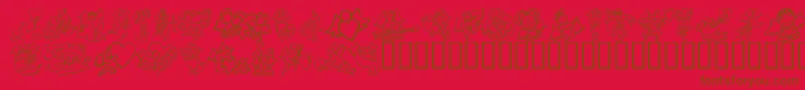 KR Love Angels Font – Brown Fonts on Red Background