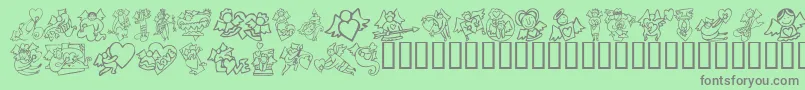 Weitere Informationen zur KR Love Angels-Schriftart KR Love Angels-Schriftart – Graue Schriften auf grünem Hintergrund