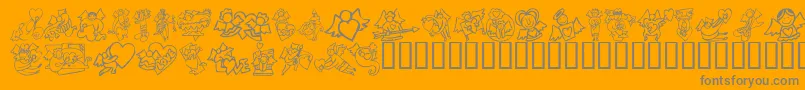 KR Love Angels-Schriftart – Graue Schriften auf orangefarbenem Hintergrund