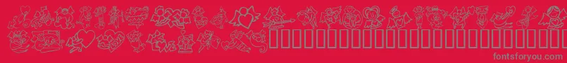 KR Love Angels Font – Gray Fonts on Red Background