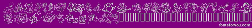 KR Love Angels Font – Green Fonts on Purple Background