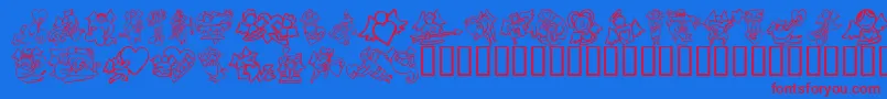 fuente KR Love Angels – Fuentes Rojas Sobre Fondo Azul