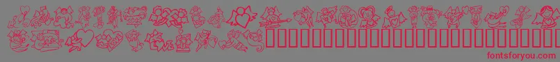 KR Love Angels-Schriftart – Rote Schriften auf grauem Hintergrund