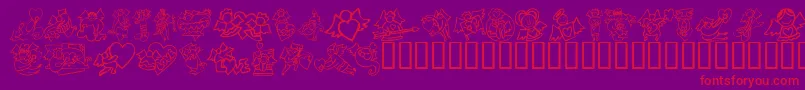 フォントKR Love Angels – 紫の背景に赤い文字