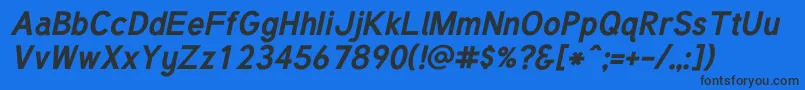 Шрифт TuffyBoldItalic – чёрные шрифты на синем фоне