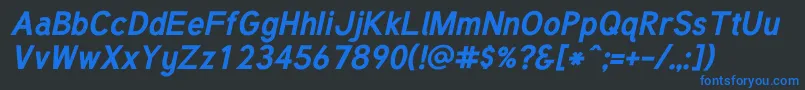 Шрифт TuffyBoldItalic – синие шрифты на чёрном фоне