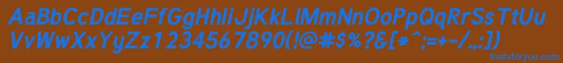 TuffyBoldItalic Font – Blue Fonts on Brown Background