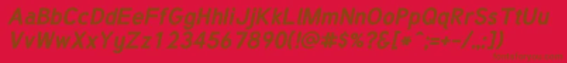TuffyBoldItalic Font – Brown Fonts on Red Background