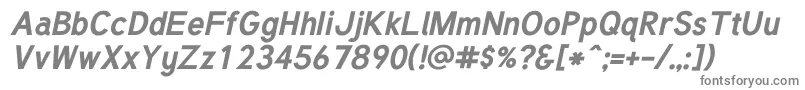 フォントTuffyBoldItalic – 白い背景に灰色の文字