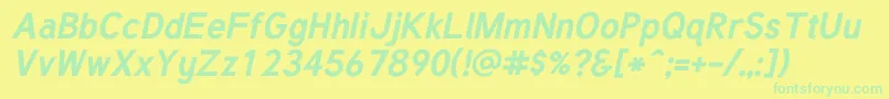 TuffyBoldItalic Font – Green Fonts on Yellow Background