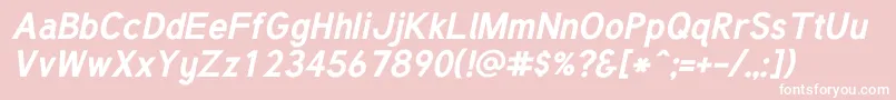 フォントTuffyBoldItalic – ピンクの背景に白い文字
