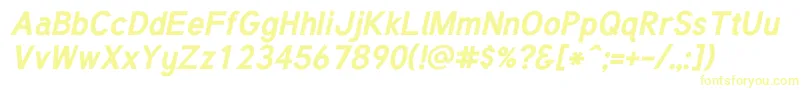 TuffyBoldItalic Font – Yellow Fonts on White Background