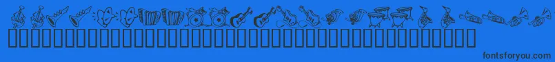 KR Music Class Font – Black Fonts on Blue Background