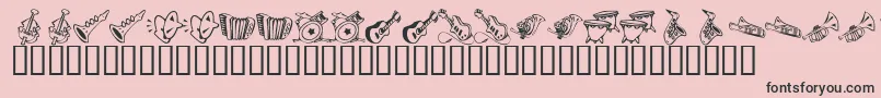 KR Music Class Font – Black Fonts on Pink Background