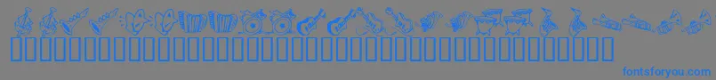 KR Music Class Font – Blue Fonts on Gray Background