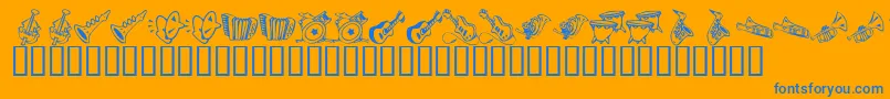 KR Music Class Font – Blue Fonts on Orange Background