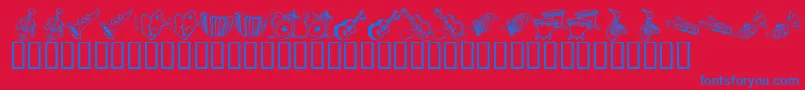 KR Music Class Font – Blue Fonts on Red Background