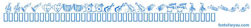 KR Music Class Font – Blue Fonts on White Background