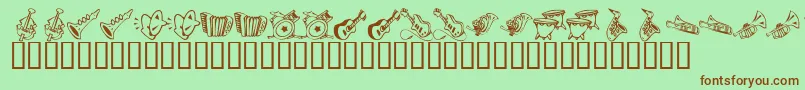 KR Music Class Font – Brown Fonts on Green Background