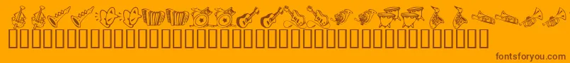 KR Music Class Font – Brown Fonts on Orange Background