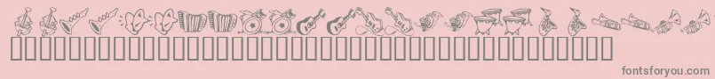 KR Music Class Font – Gray Fonts on Pink Background