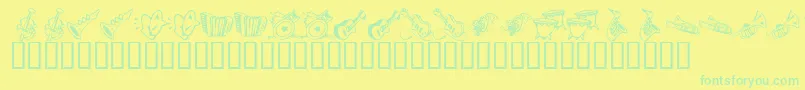 KR Music Class Font – Green Fonts on Yellow Background