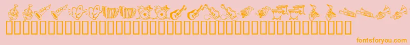 KR Music Class Font – Orange Fonts on Pink Background