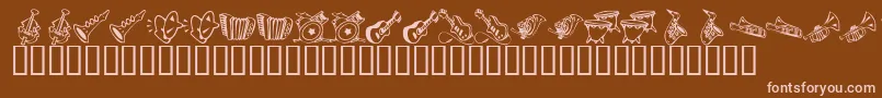 KR Music Class Font – Pink Fonts on Brown Background