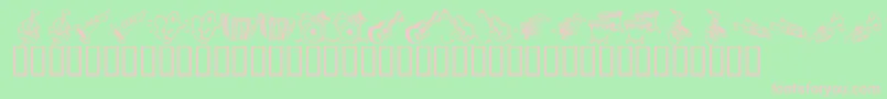 Fonte KR Music Class – fontes rosa em um fundo verde
