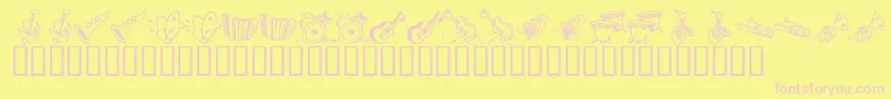 KR Music Class Font – Pink Fonts on Yellow Background